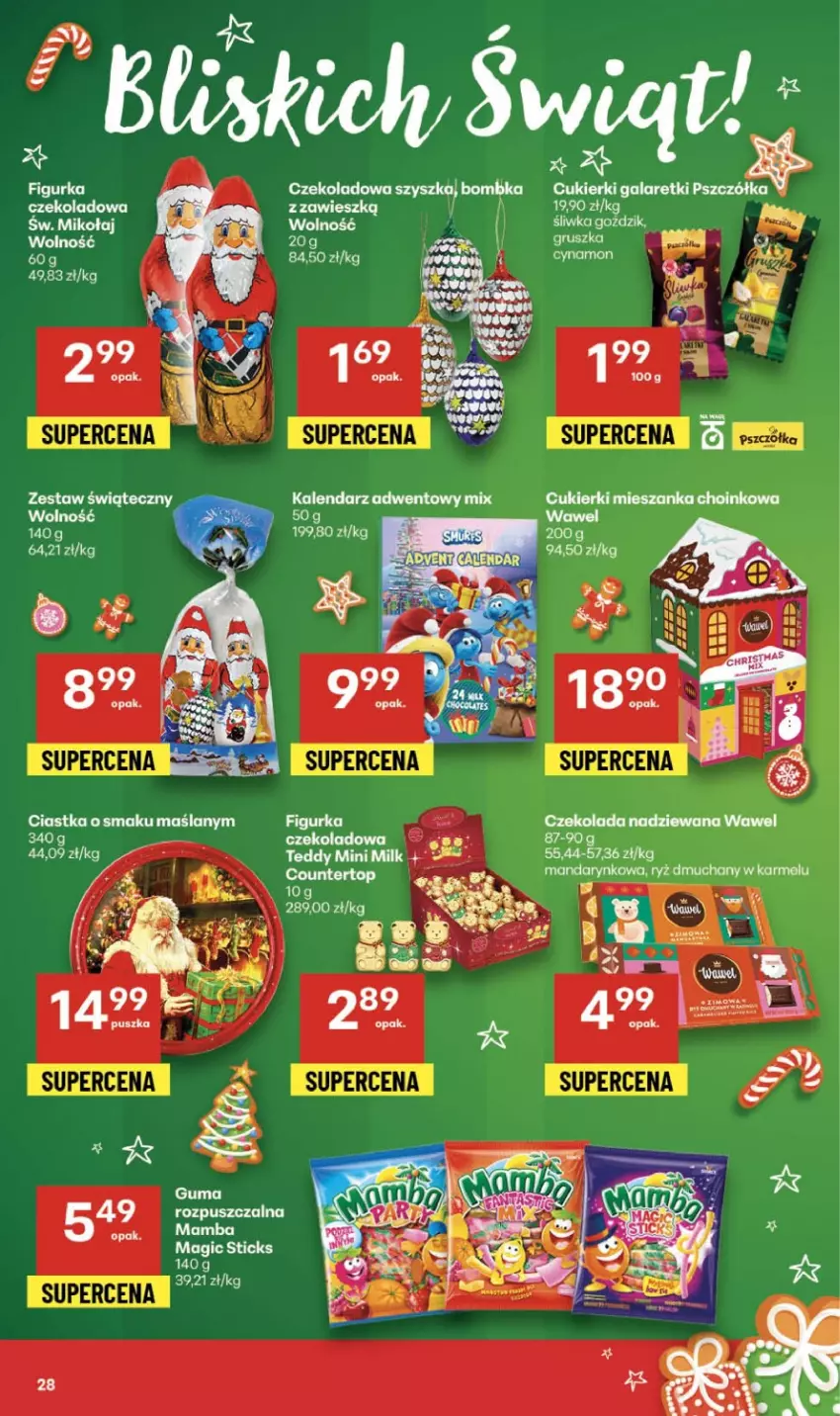 Gazetka promocyjna Delikatesy Centrum - Franczyza DC47 Czwartek - ważna 20.11 do 26.11.2025 - strona 28 - produkty: Ciastka, Cukier, Cukierki, Czekolada, Czekolada nadziewana, Gala, Galaretki, Kalendarz, Kalendarz adwentowy, Ryż, Wawel