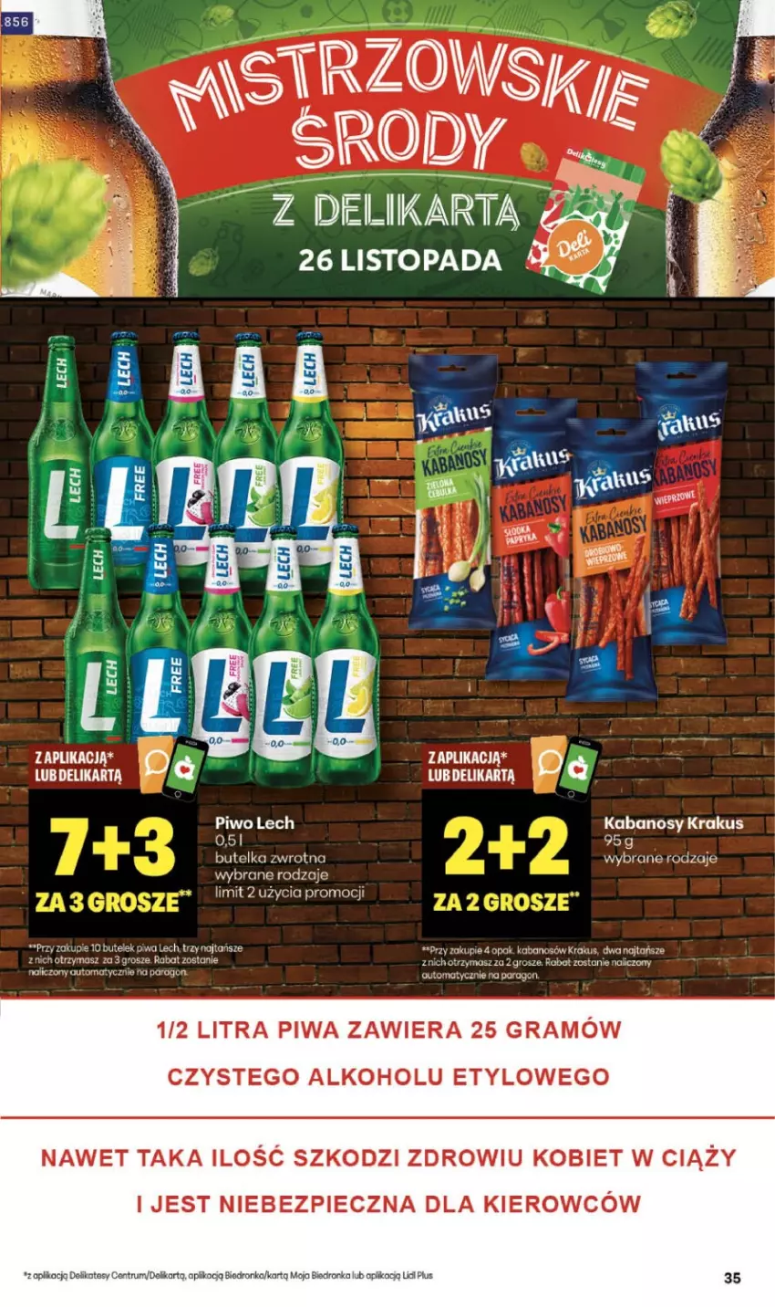 Gazetka promocyjna Delikatesy Centrum - Franczyza DC47 Czwartek - ważna 20.11 do 26.11.2025 - strona 35 - produkty: Dron, Gra, Kabanos, Krakus, Piec, Piwa, Piwo, Rum, Top