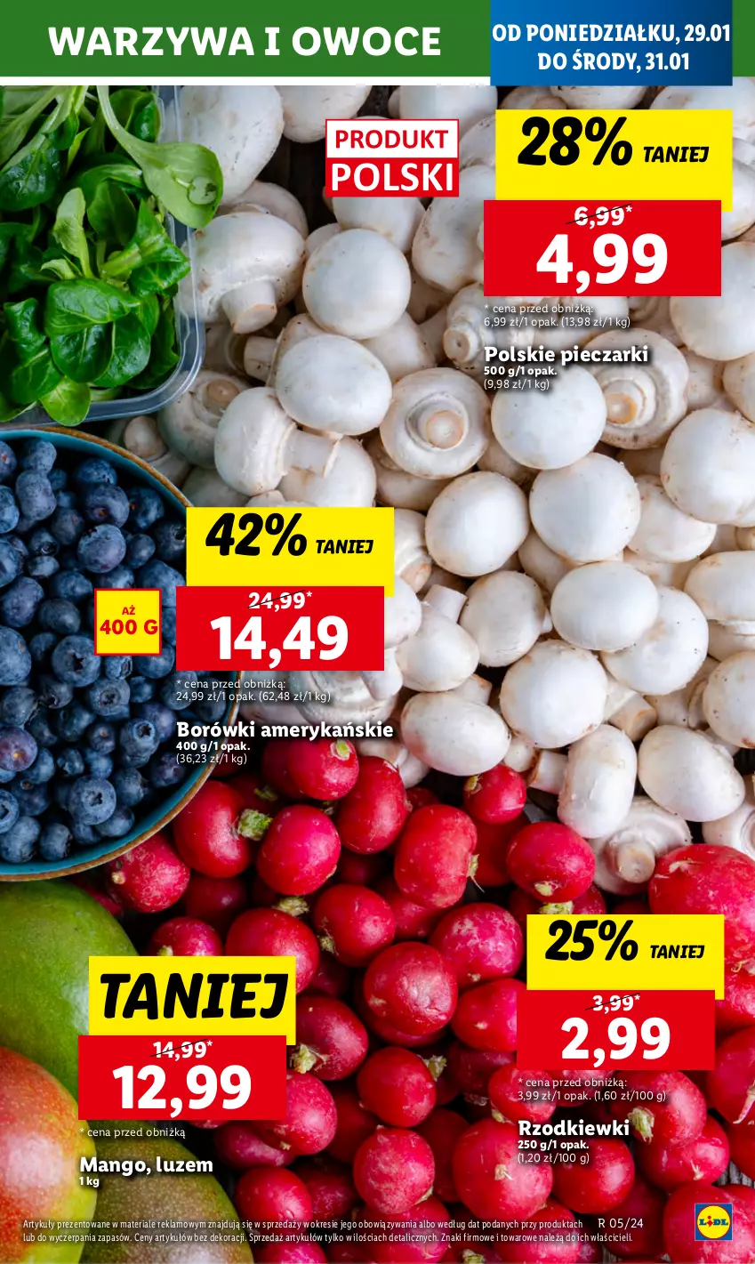 Gazetka promocyjna Lidl - GAZETKA - ważna 29.01 do 31.01.2024 - strona 21 - produkty: Mango, Owoce, Piec, Warzywa, Warzywa i owoce