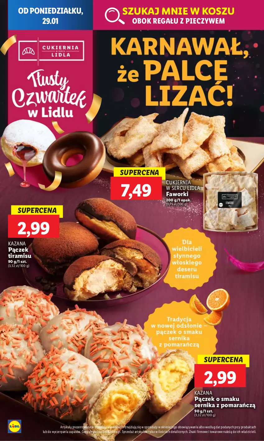 Gazetka promocyjna Lidl - GAZETKA - ważna 29.01 do 31.01.2024 - strona 26 - produkty: Cukier, Fa, Faworki, Kosz, Pączek, Piec, Regał, Ser