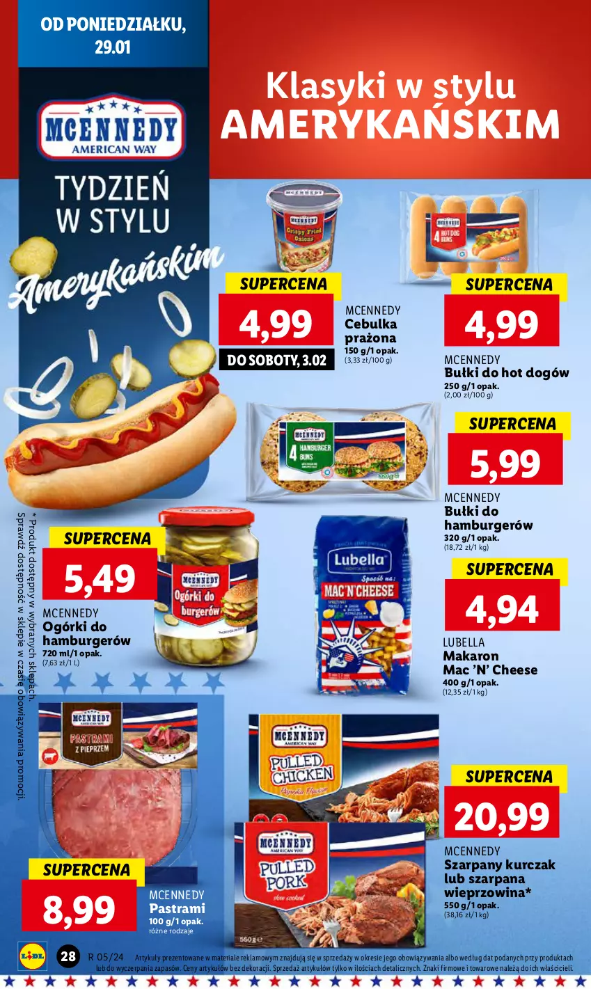 Gazetka promocyjna Lidl - GAZETKA - ważna 29.01 do 31.01.2024 - strona 38 - produkty: Bell, Bella, Bułki do hot dogów, Burger, Hamburger, Hot dog, Kurczak, Lubella, Makaron, Wieprzowina