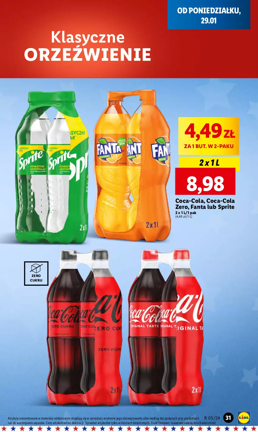 Gazetka promocyjna Lidl - GAZETKA - ważna 29.01 do 31.01.2024 - strona 41 - produkty: Coca-Cola, Fa, Fanta, Sprite