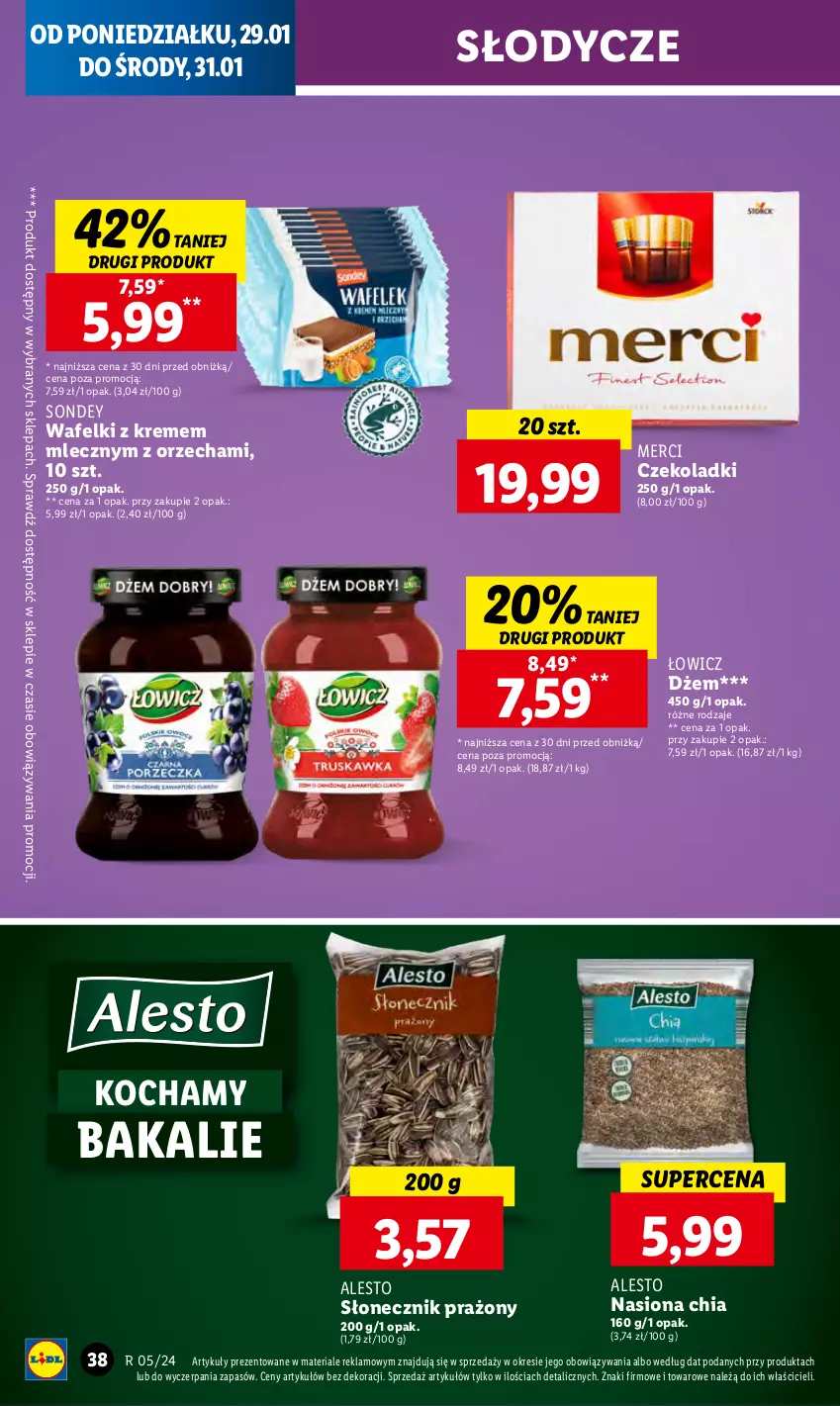 Gazetka promocyjna Lidl - GAZETKA - ważna 29.01 do 31.01.2024 - strona 50 - produkty: Chia, Dżem, Koc, Merci, Słonecznik prażony