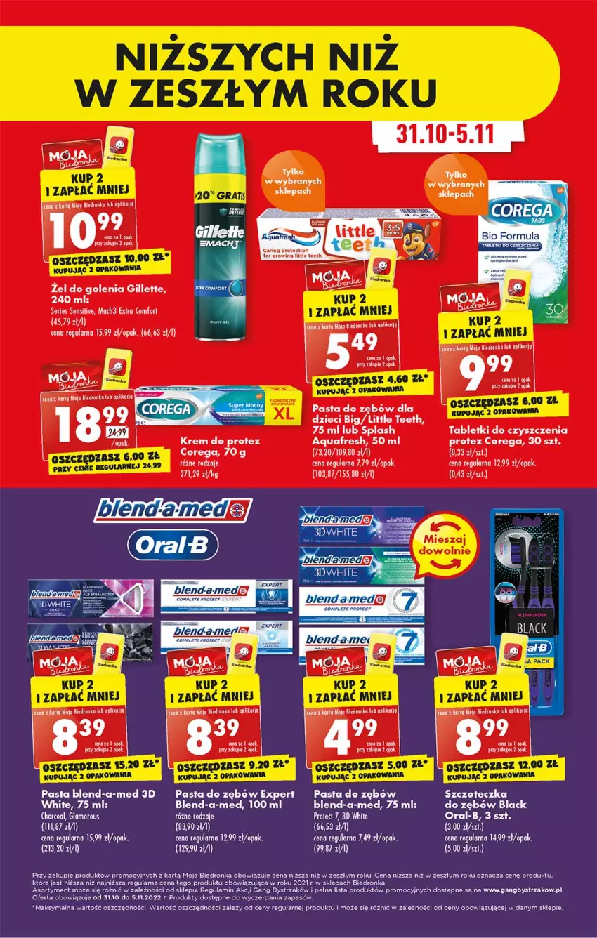 Gazetka promocyjna Biedronka - W tym tygodniu P - ważna 31.10 do 05.11.2022 - strona 35 - produkty: Aquafresh, Blend-a-Med, Corega, Dron, Dzieci, Fa, Gillette, Gra, Lack, Mach3, Orbit, Pasta do zębów, Ser, Szczoteczka, Tablet