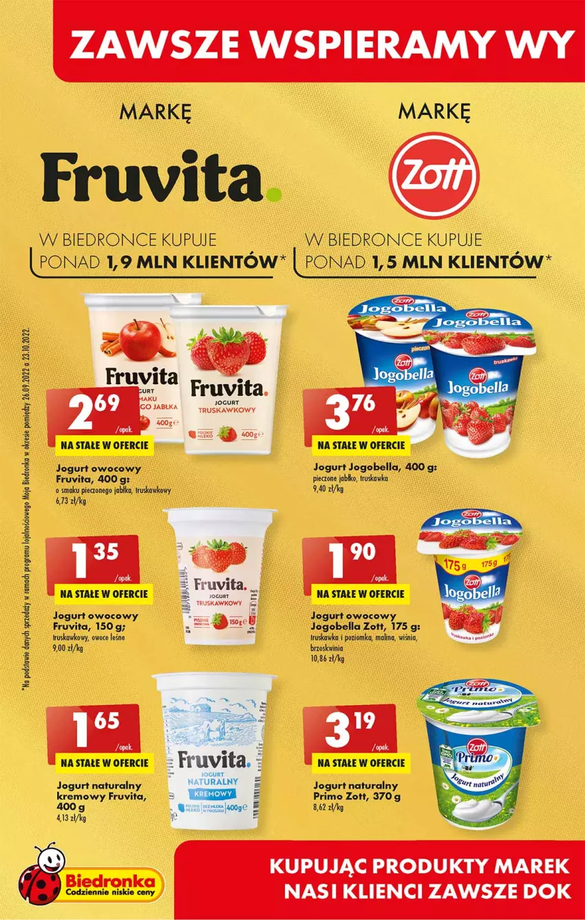 Gazetka promocyjna Biedronka - W tym tygodniu P - ważna 31.10 do 05.11.2022 - strona 44 - produkty: Bell, Bella, Dron, Gra, Jabłka, Jogobella, Jogurt, Jogurt naturalny, Jogurt owocowy, Owoce, Piec, Rama, Zott