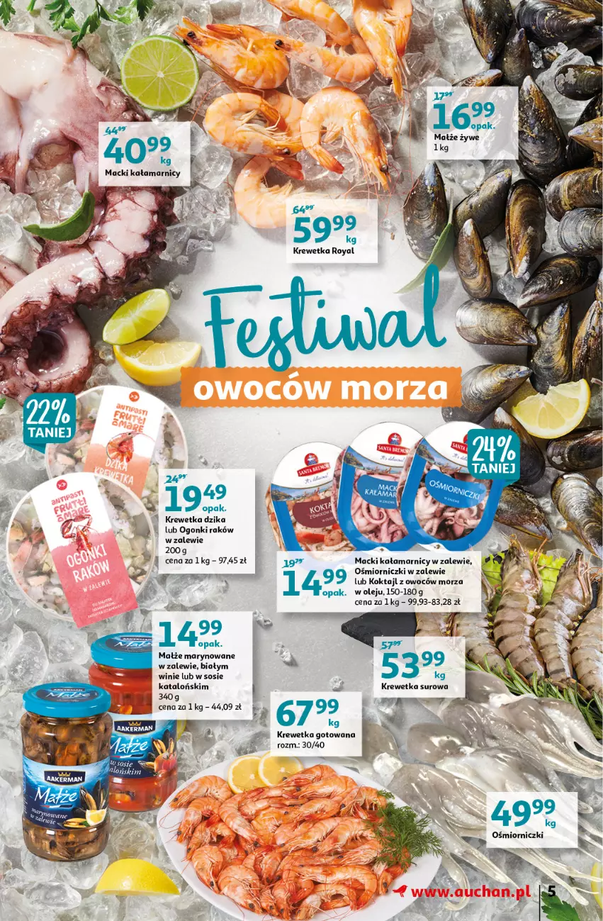 Gazetka promocyjna Auchan - przeNISKIE CENY prze smacznego Dnia Kobiet Hipermarkety - ważna 03.03 do 09.03.2022 - strona 5 - produkty: Małże, Olej, Sos