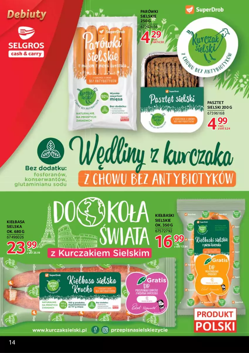 Gazetka promocyjna Selgros - Debiuty w Selgros - ważna 08.03 do 04.08.2021 - strona 14 - produkty: Kiełbasa, Parówki, Pasztet