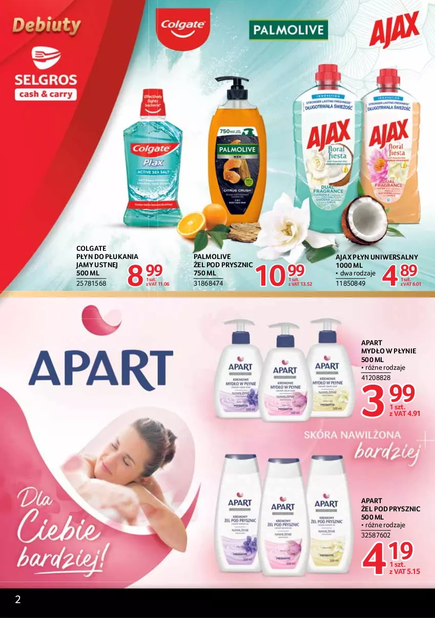 Gazetka promocyjna Selgros - Debiuty w Selgros - ważna 08.03 do 04.08.2021 - strona 2 - produkty: Ajax, Colgate, LG, Mydło, Mydło w płynie, Palmolive, Płyn do płukania, Płyn do płukania jamy ustnej