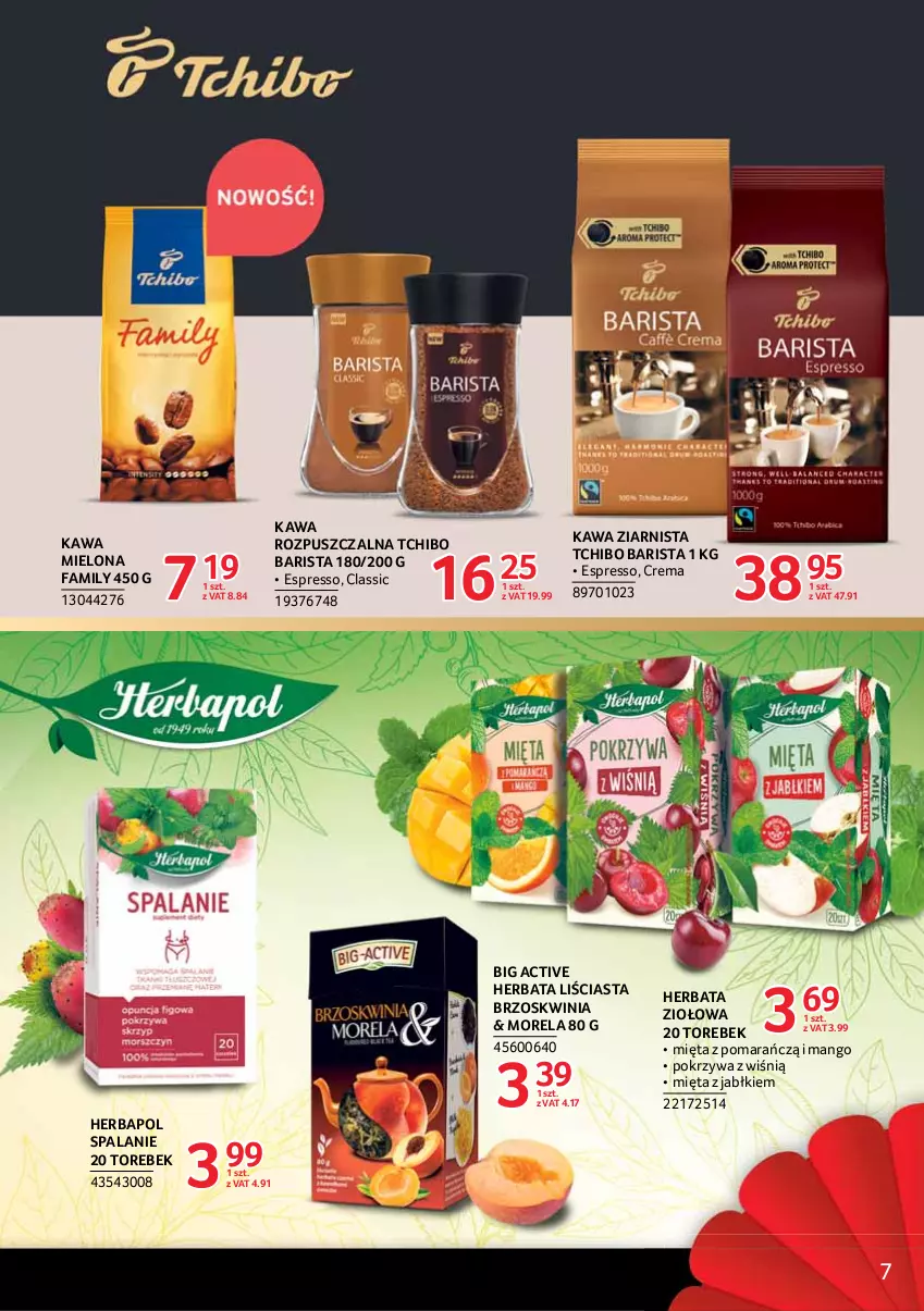 Gazetka promocyjna Selgros - Debiuty w Selgros - ważna 08.03 do 04.08.2021 - strona 7 - produkty: Fa, Herbapol, Herbata, Kawa, Kawa mielona, Kawa rozpuszczalna, Kawa ziarnista, Mango, Mięta, Morela, Tchibo, Tchibo Barista