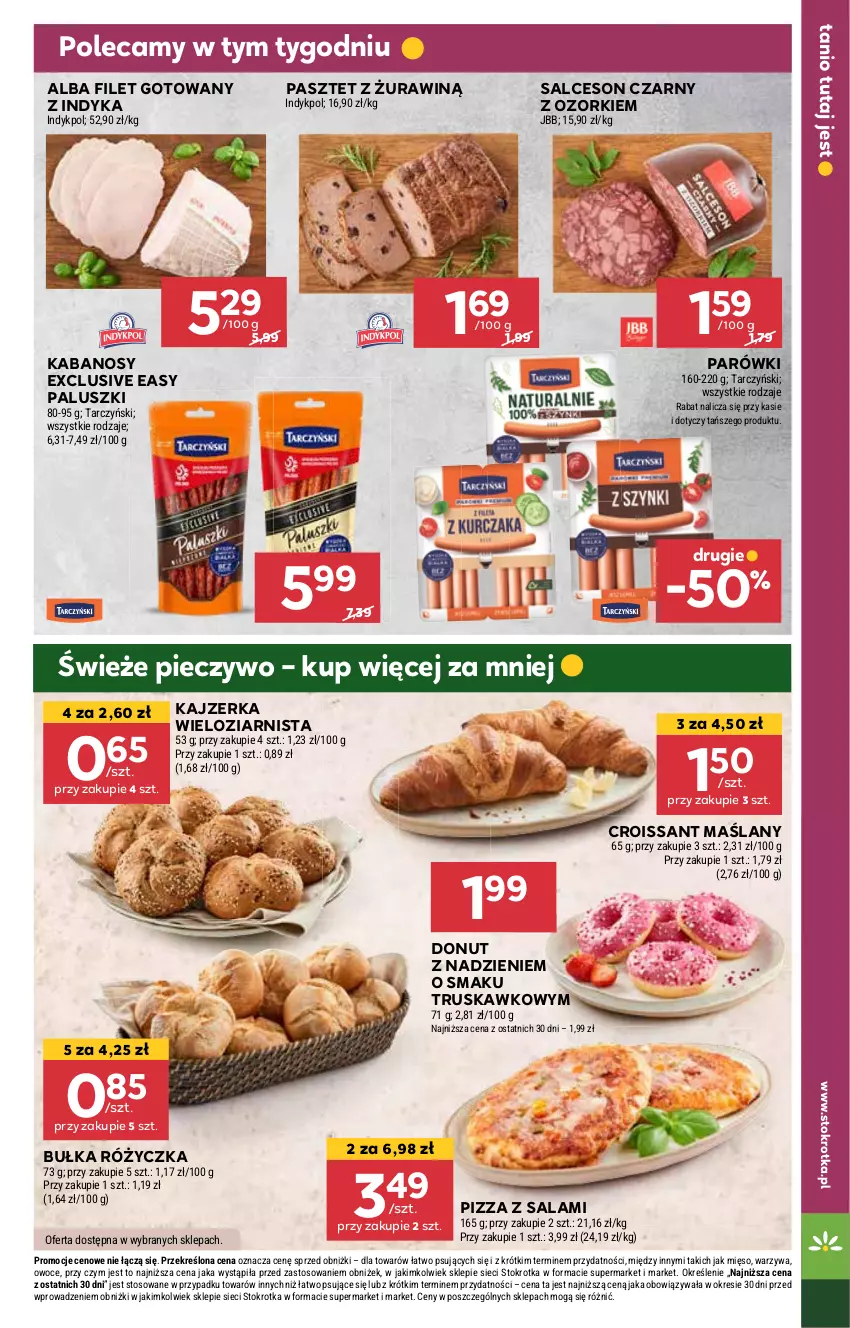 Gazetka promocyjna Stokrotka - Supermarket Opole/Radom - ważna 07.11 do 13.11.2024 - strona 11 - produkty: Bułka, Croissant, Donut, Kabanos, Kajzerka, Owoce, Parówki, Pasztet, Piec, Pieczywo, Pizza, Salami, Salceson, Warzywa