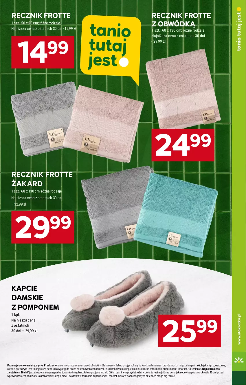 Gazetka promocyjna Stokrotka - Supermarket Opole/Radom - ważna 07.11 do 13.11.2024 - strona 31 - produkty: Kapcie, Ręcznik