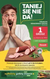 Gazetka promocyjna Stokrotka - Supermarket Opole/Radom - Gazetka - ważna od 13.11 do 13.11.2024 - strona 4 - produkty: Kiełbasa krakowska, Kiełbasa, Olewnik