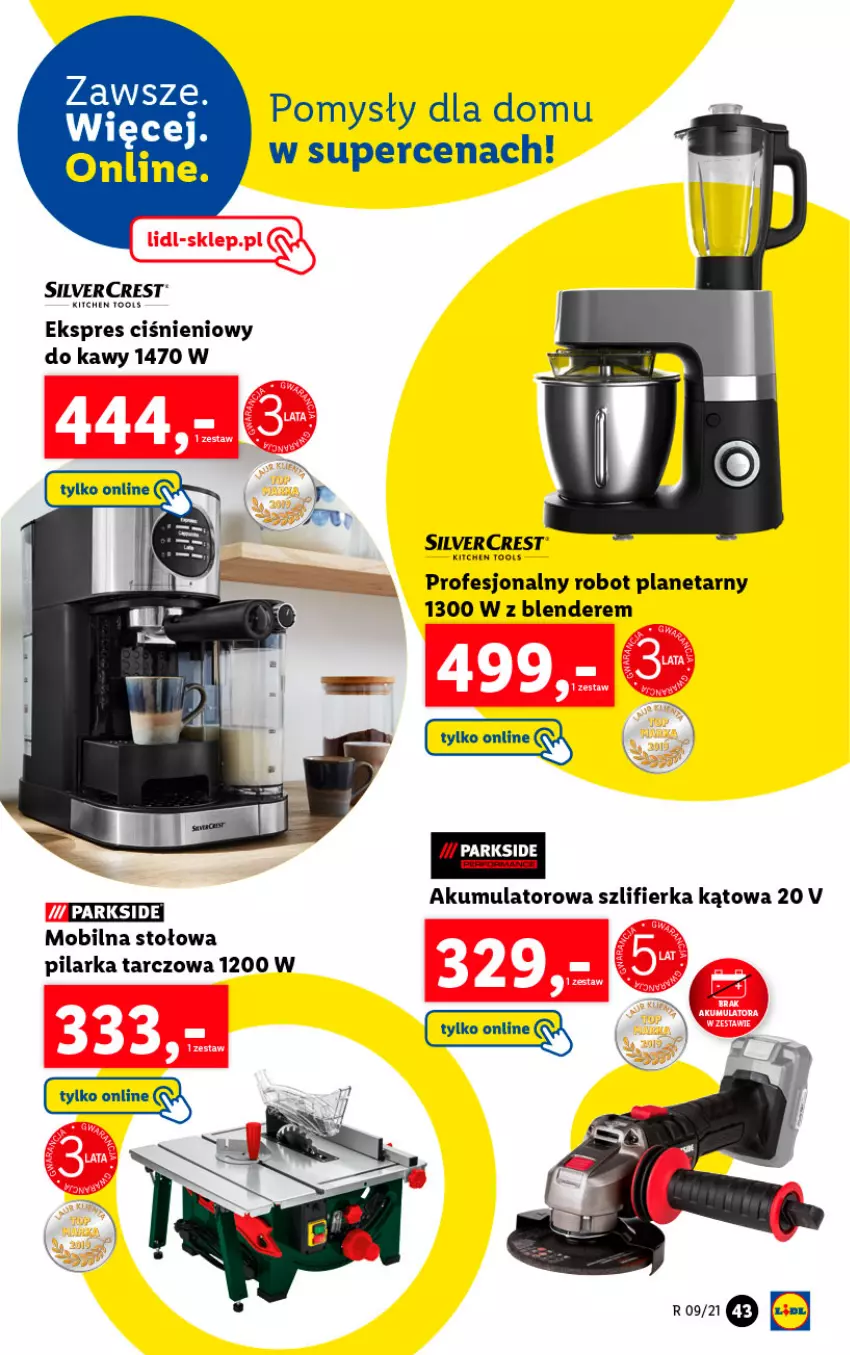 Gazetka promocyjna Lidl - GAZETKA - ważna 01.03 do 06.03.2021 - strona 43 - produkty: Akumulator, Blender, Mobil, Parkside, Pilarka tarczowa, Robot, Robot planetarny, Silvercrest, Szlifierka, Szlifierka kątowa