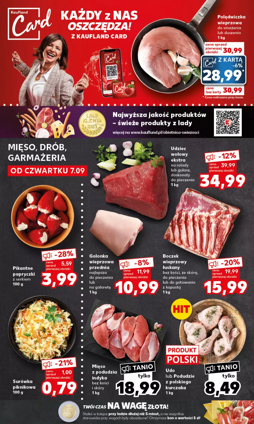 Gazetka promocyjna Kaufland - Mocny Start - ważna 11.09 do 13.09.2023 - strona 8 - produkty: Boczek, Drób, Gala, Kapustą, Kurczak, Mięso, Olej, Piec, Polędwiczka wieprzowa, Por, Ser, Surówka, Waga