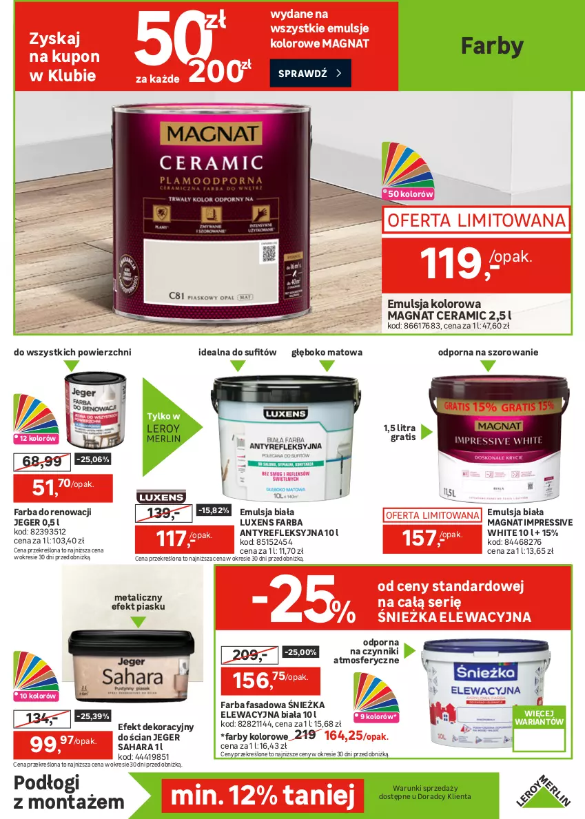 Gazetka promocyjna Leroy Merlin - Gazetka Leroy Merlin - ważna 25.03 do 21.04.2026 - strona 17 - produkty: Emulsja, Fa, Gra, Luxens, Magnat Ceramic, Por, Ser