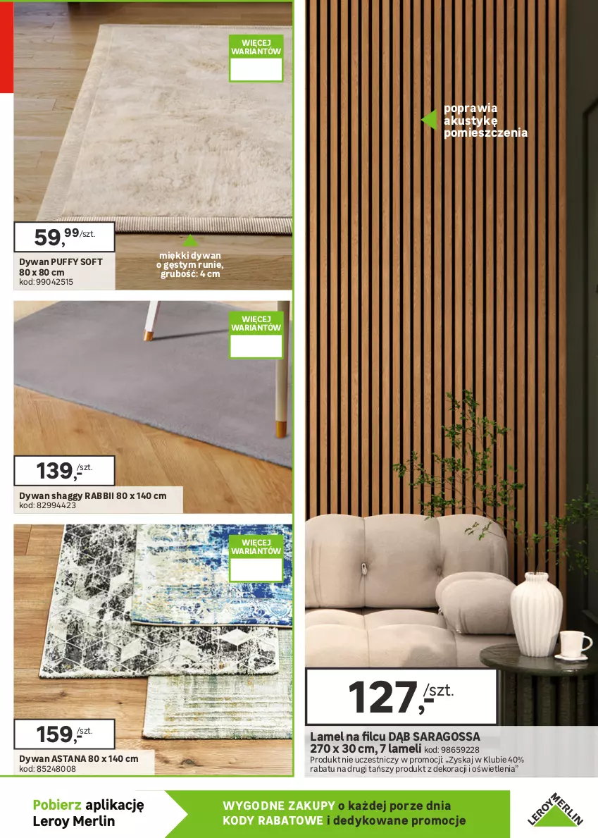 Gazetka promocyjna Leroy Merlin - Gazetka Leroy Merlin - ważna 25.03 do 21.04.2026 - strona 19 - produkty: Dywan, Firana, Karnisz, Listwa, Por, Puf, Szyna, Zasłona