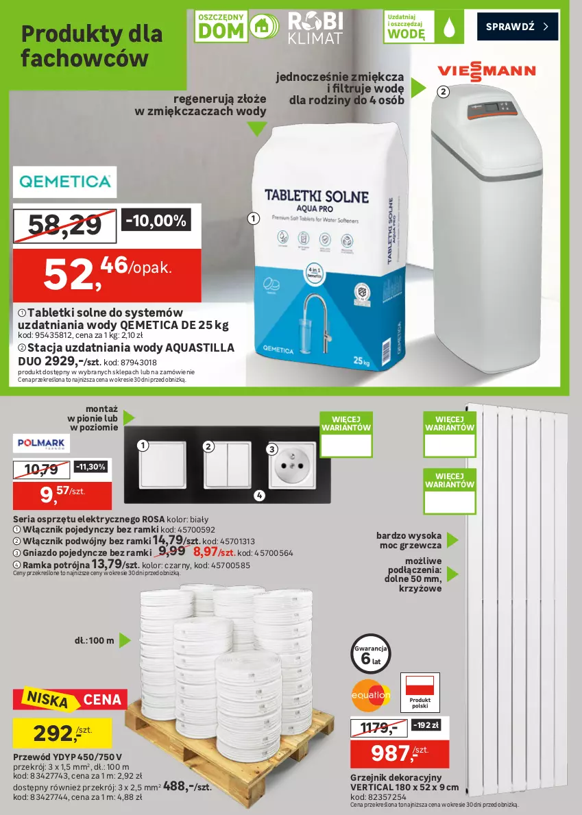 Gazetka promocyjna Leroy Merlin - Gazetka Leroy Merlin - ważna 25.03 do 21.04.2026 - strona 32 - produkty: Fa, Gniazdo pojedyncze, Grzejnik, Paleta, Płyta, Płyta skalna, Przewód, Ramka, Ser, Sok, Tablet, Wełna, Włącznik podwójny, Włącznik pojedynczy