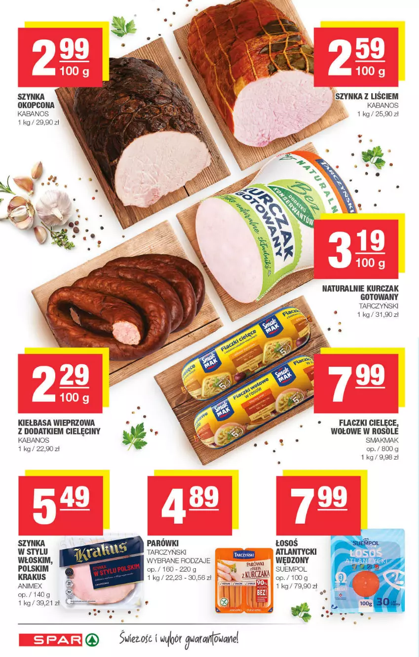 Gazetka promocyjna Spar - Spar - ważna 02.01 do 12.01.2022 - strona 4 - produkty: Kabanos, Kiełbasa, Krakus, Kurczak, Kurczak gotowany, LG, Suempol, Szynka, Tarczyński