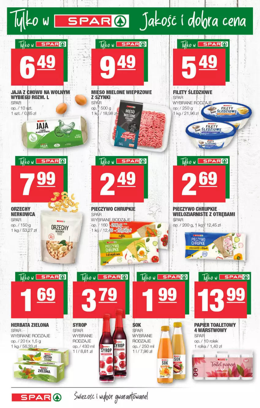 Gazetka promocyjna Spar - Spar - ważna 02.01 do 12.01.2022 - strona 6 - produkty: Chrupki, Fa, Herbata, Jaja, Mięso, Mięso mielone, Papier, Papier toaletowy, Piec, Pieczywo, Pieczywo chrupkie, Sok, Syrop