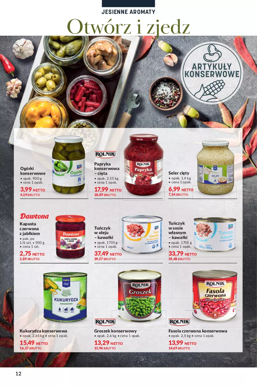 Gazetka promocyjna Makro - [Oferta specjalna] Jesienne aromaty - ważna 19.10 do 30.10.2021 - strona 12 - produkty: Fa, Fasola, Groszek, Kawa, Kukurydza, Kukurydza konserwowa, Ogórki konserwowe, Olej, Papryka, Ser, Sos, Tuńczyk