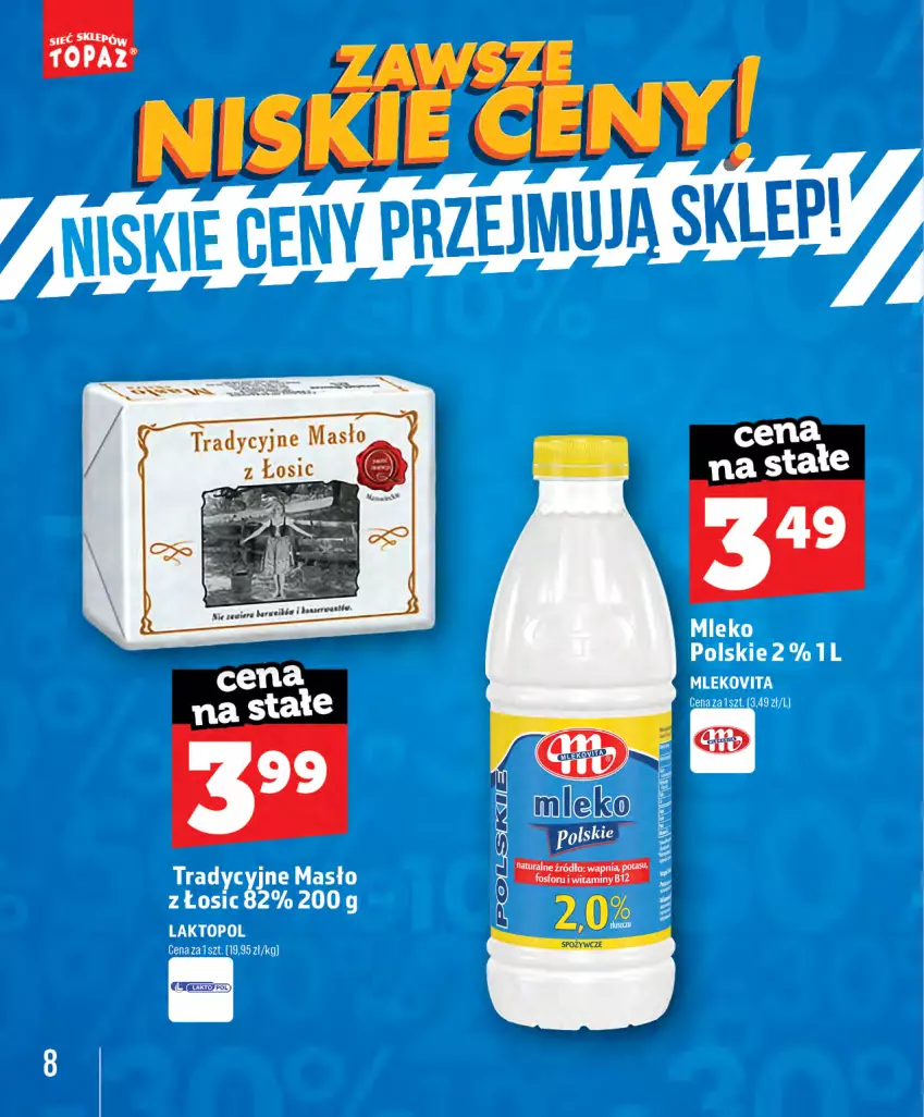 Gazetka promocyjna Topaz - Gazetka - ważna 28.05 do 31.08.2026 - strona 8 - produkty: Mleko