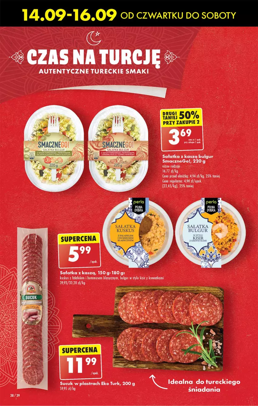 Gazetka promocyjna Biedronka - Od czwartku - ważna 14.09 do 20.09.2023 - strona 38 - produkty: Bulgur, Hummus, Kuskus, LG, Mus, Sałat, Sałatka