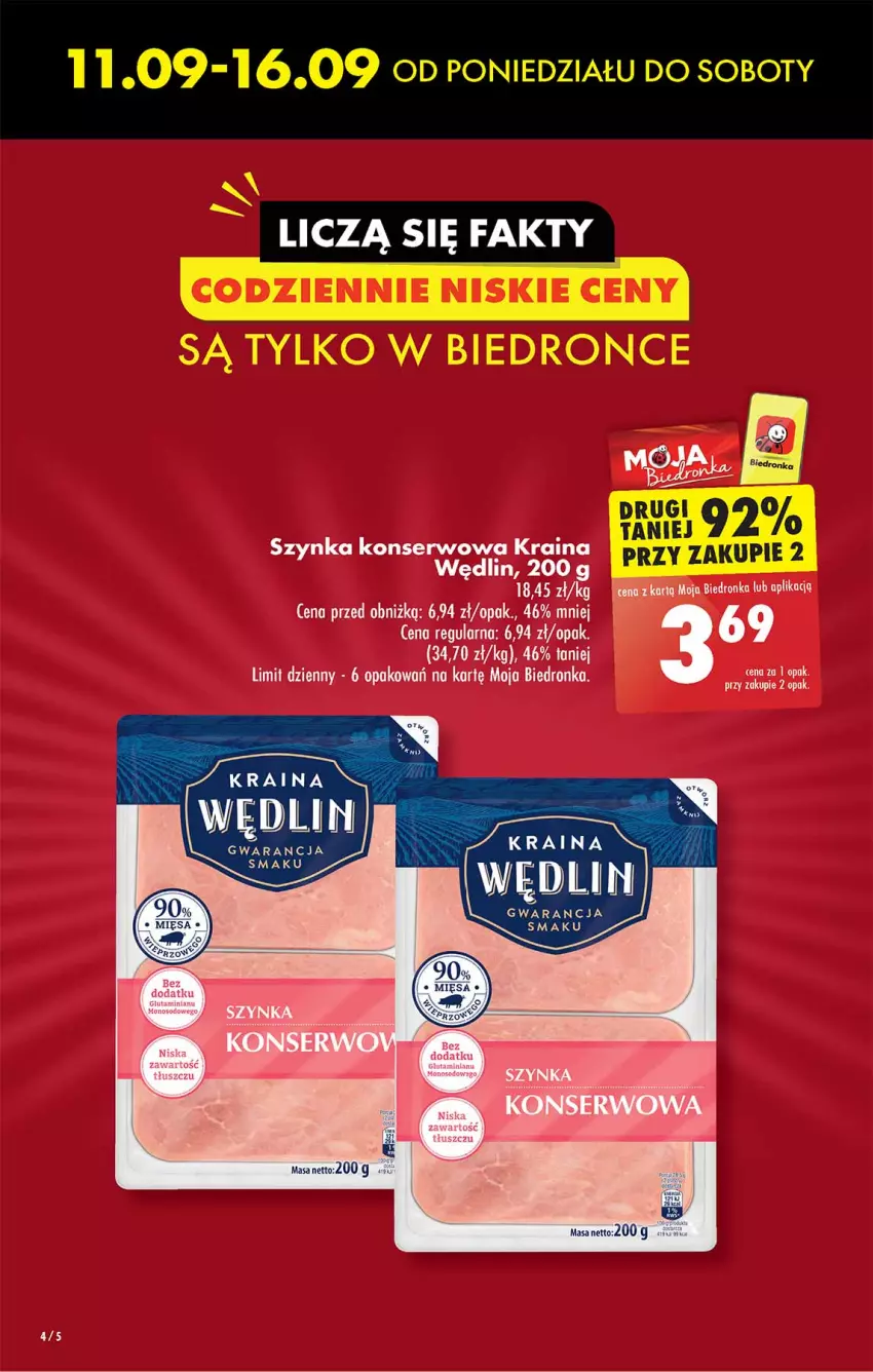 Gazetka promocyjna Biedronka - Od czwartku - ważna 14.09 do 20.09.2023 - strona 4 - produkty: Dron, Ser, Szynka, Szynka konserwowa