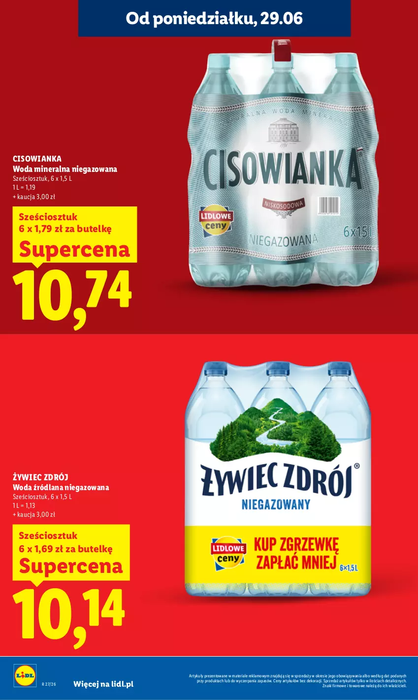 Gazetka promocyjna Lidl - Gazetka ważna od 29.06 do 1.07 - ważna 29.06 do 01.07.2026 - strona 12 - produkty: Cisowianka, LANA, Woda, Woda mineralna