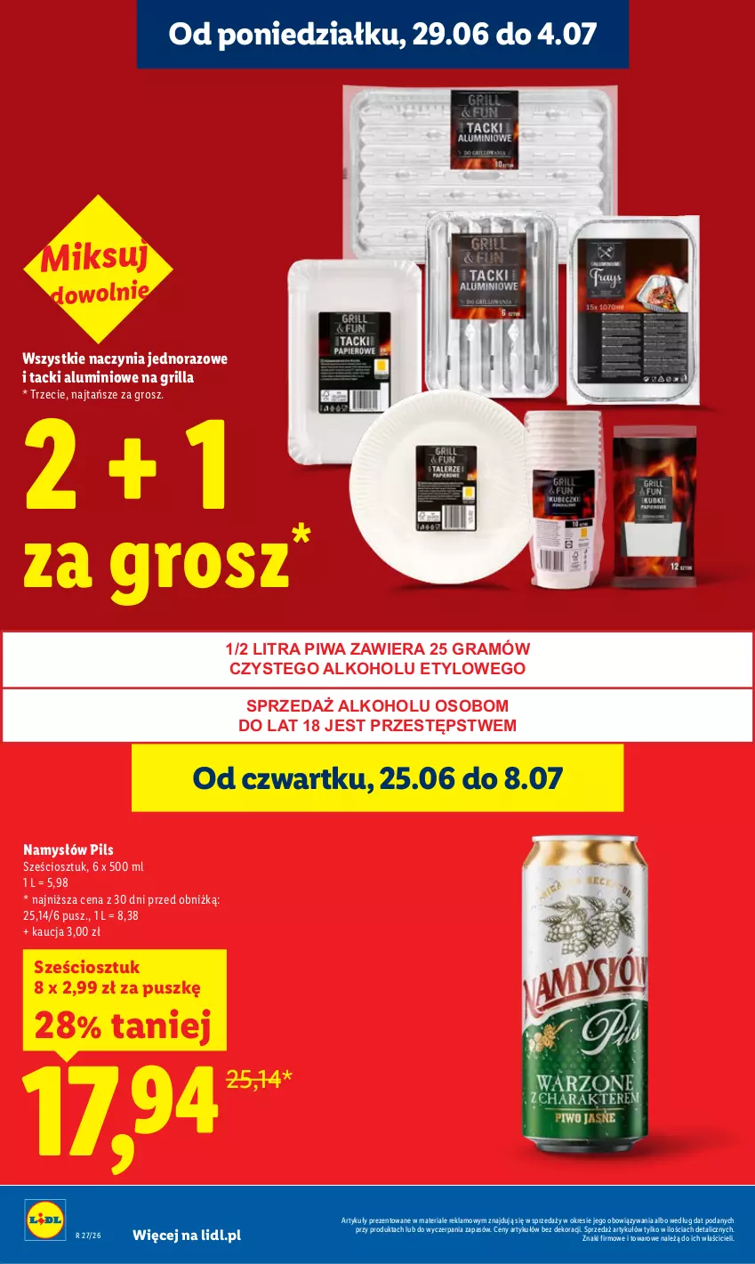Gazetka promocyjna Lidl - Gazetka ważna od 29.06 do 1.07 - ważna 29.06 do 01.07.2026 - strona 16 - produkty: Gra, Grill, Namysłów, Piwa