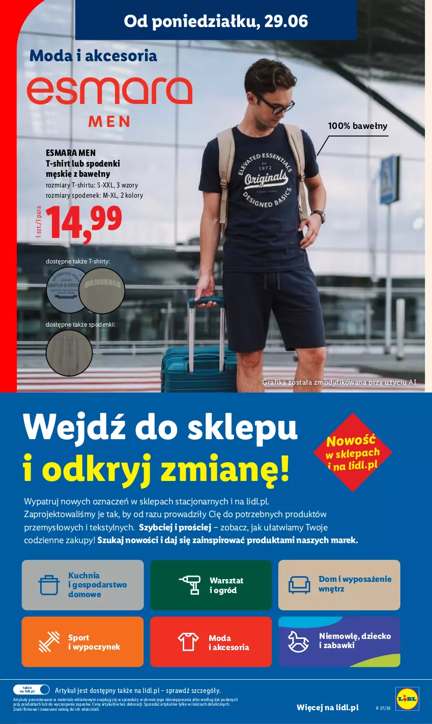 Gazetka promocyjna Lidl - Gazetka ważna od 29.06 do 1.07 - ważna 29.06 do 01.07.2026 - strona 25 - produkty: Gra, Grafika, Kuchnia, Moda, Ogród, Por, Spodenek, Sport, T-shirt