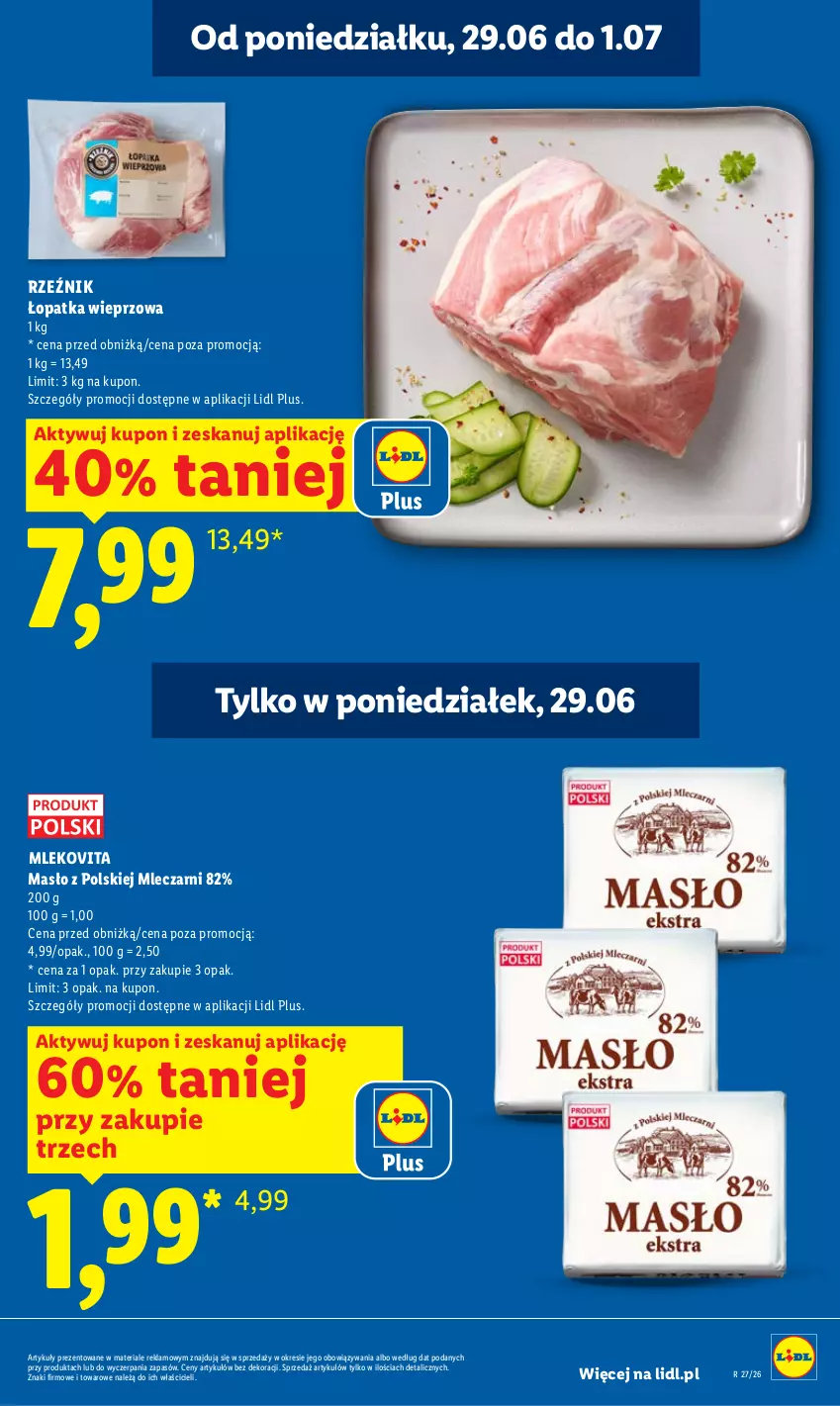 Gazetka promocyjna Lidl - Gazetka ważna od 29.06 do 1.07 - ważna 29.06 do 01.07.2026 - strona 3 - produkty: Masło, Mleko, Mlekovita