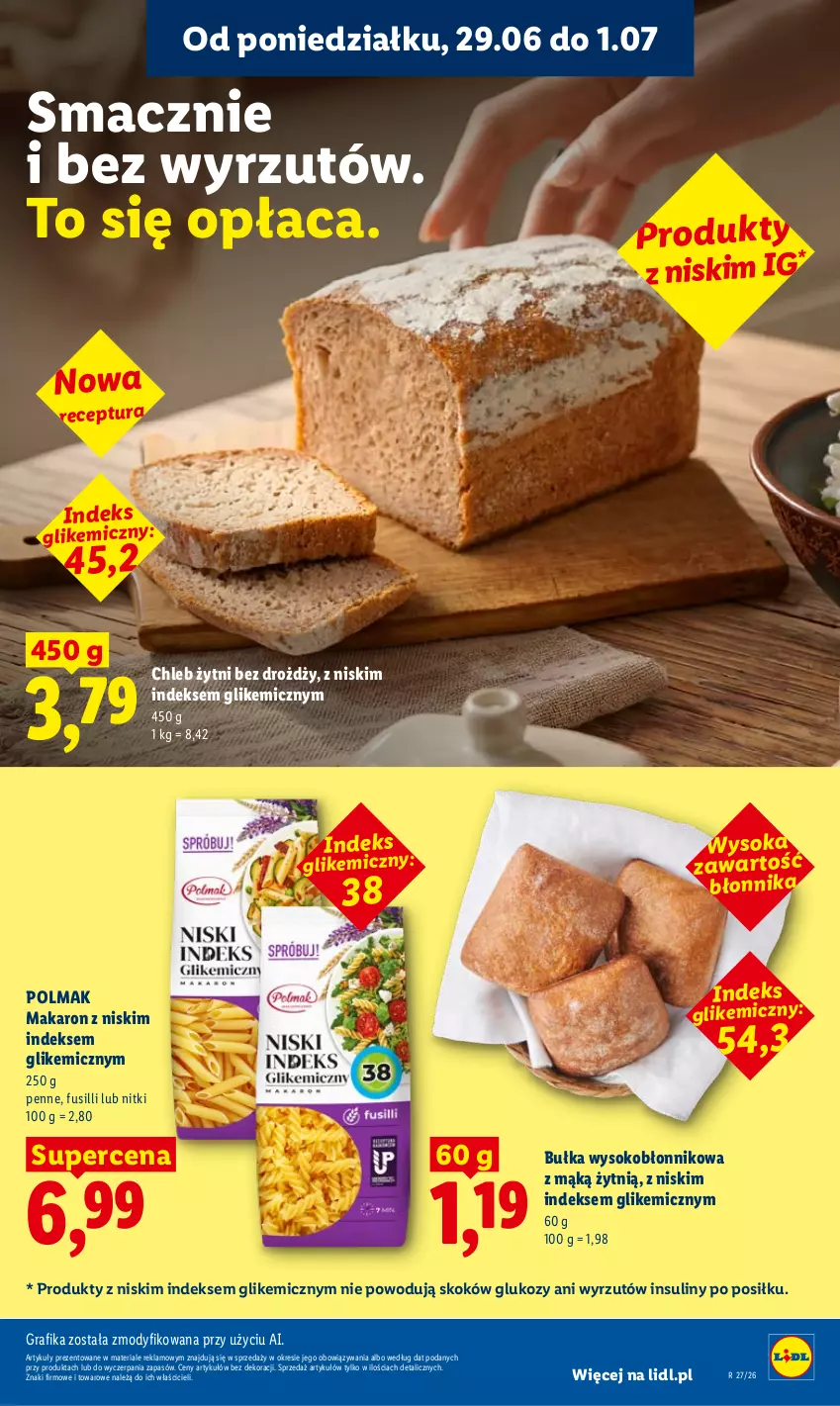Gazetka promocyjna Lidl - Gazetka ważna od 29.06 do 1.07 - ważna 29.06 do 01.07.2026 - strona 35 - produkty: Bułka, Chleb, Gra, Grafika, Makaron, Olma, Penne, Sok