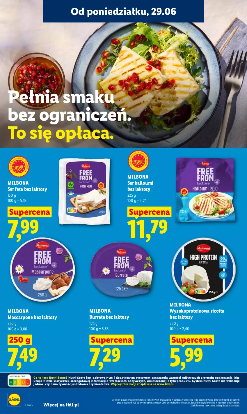 Gazetka promocyjna Lidl - Gazetka ważna od 29.06 do 1.07 - ważna 29.06 do 01.07.2026 - strona 56 - produkty: Burrata, Feta, Gra, Mascarpone, Ricotta, Ser, Sok