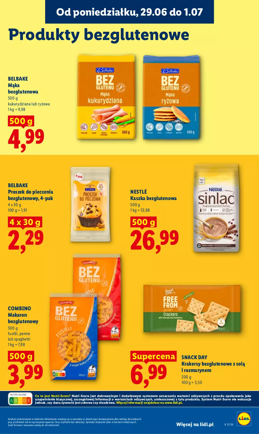 Gazetka promocyjna Lidl - Gazetka ważna od 29.06 do 1.07 - ważna 29.06 do 01.07.2026 - strona 57 - produkty: Krakersy, Mąka, Makaron, Nestlé, Penne, Piec, Proszek do pieczenia, Ryż, Spaghetti