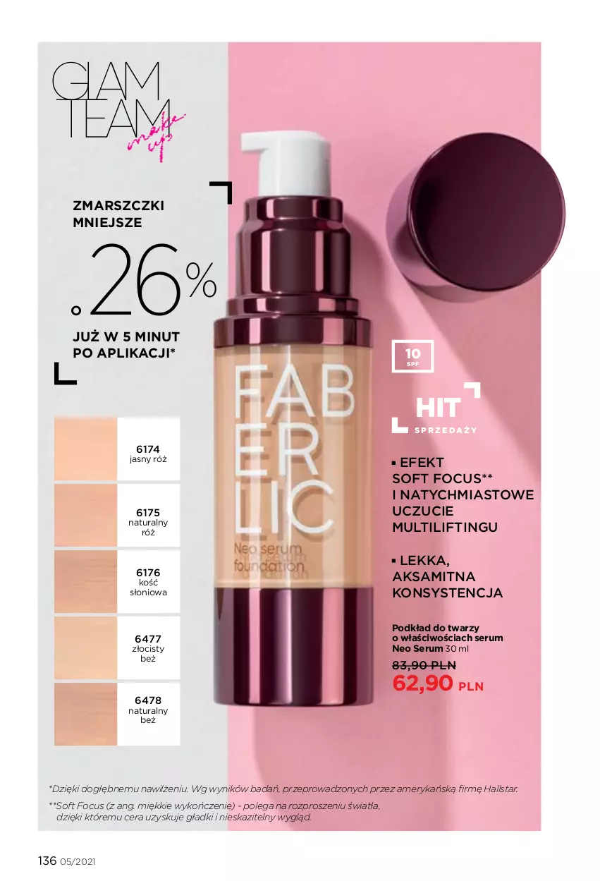 Gazetka promocyjna Faberlic - Gazetka - ważna 29.03 do 11.04.2021 - strona 136 - produkty: Aksam, Halls, Mars, Podkład, Podkład do twarzy, Rum, Ser, Serum