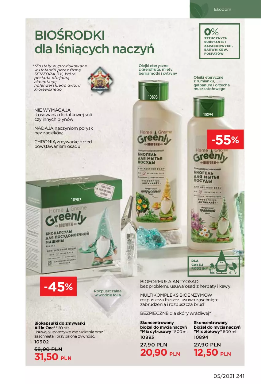 Gazetka promocyjna Faberlic - Gazetka - ważna 29.03 do 11.04.2021 - strona 241 - produkty: Biokap, Cytryny, Do mycia naczyń, Fa, Grejpfrut, Królewski, Mus, Okap, Olej, Piec, Por, Rum, Zmywarki