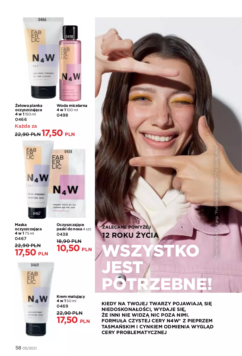 Gazetka promocyjna Faberlic - Gazetka - ważna 29.03 do 11.04.2021 - strona 58 - produkty: Cynk, Maska, Pieprz, Woda, Woda micelarna