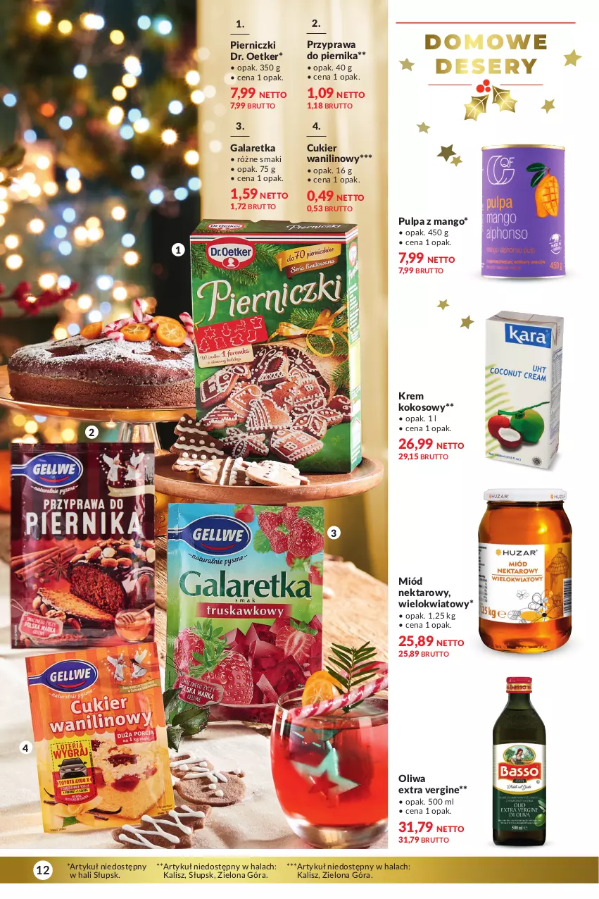 Gazetka promocyjna Makro - Katalog Delikatesy - ważna 28.11 do 24.12.2023 - strona 12 - produkty: Cukier, Cukier wanilinowy, Dr. Oetker, Gala, Galaretka, Gin, Kokos, Mango, Miód, Nektar, Piernik