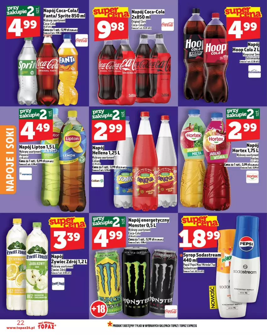 Gazetka promocyjna Topaz - Gazetka - ważna 20.11 do 26.11.2025 - strona 22 - produkty: Gin, Hellena, Napój, Napoje, Sok, Top