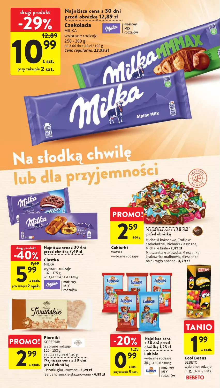 Gazetka promocyjna Intermarche - Gazetka Intermarche - ważna 13.07 do 19.07.2023 - strona 24 - produkty: Ananas, Ciastka, Cukier, Cukierki, Czekolada, Kokos, Lazur, Lubisie, Michałki, Milka, Piernik, Ser, Wawel