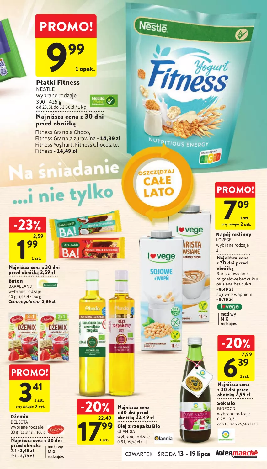 Gazetka promocyjna Intermarche - Gazetka Intermarche - ważna 13.07 do 19.07.2023 - strona 25 - produkty: Bakalland, Baton, Delecta, Dżem, Gra, Granola, Napój, Napój roślinny, Olej, Sok