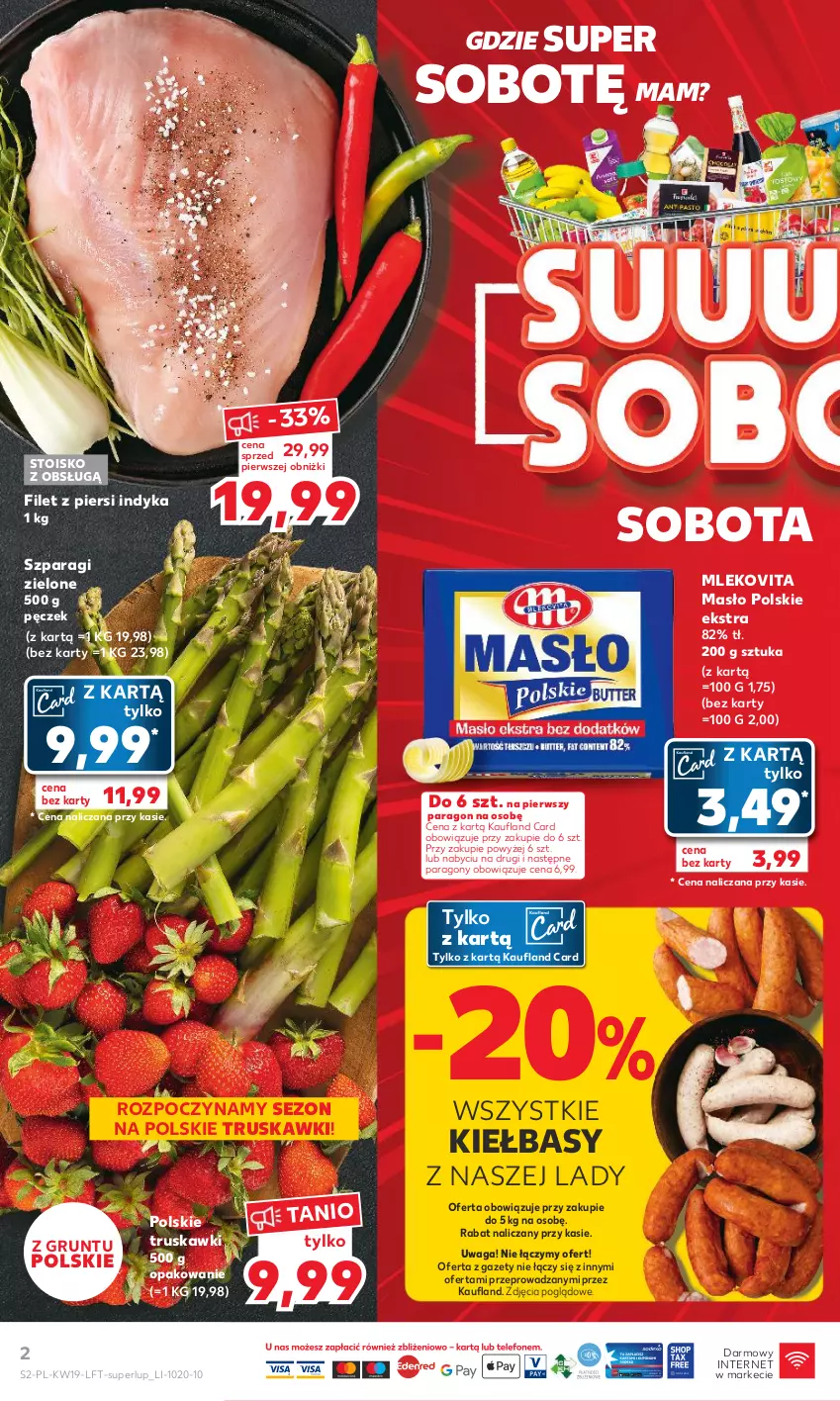 Gazetka promocyjna Kaufland - Gazetka tygodnia - ważna 11.05 do 17.05.2023 - strona 2 - produkty: Filet z piersi indyka, Grunt, Masło, Mleko, Mlekovita, Truskawki, Waga