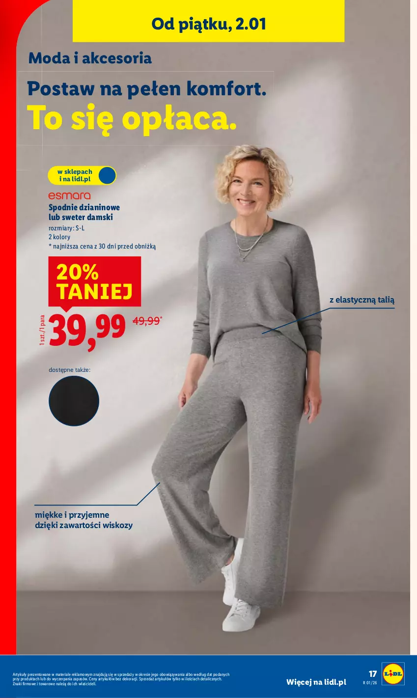 Gazetka promocyjna Lidl - GAZETKA - ważna 29.12.2025 do 03.01.2026 - strona 21 - produkty: Spodnie, Sweter