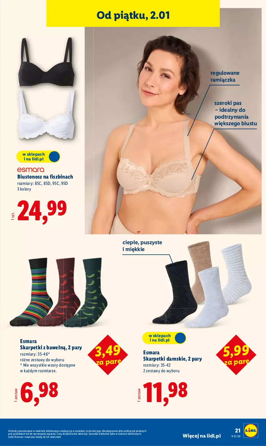 Gazetka promocyjna Lidl - GAZETKA - ważna 29.12.2025 do 03.01.2026 - strona 25 - produkty: Biustonosz, Karp, Skarpetki