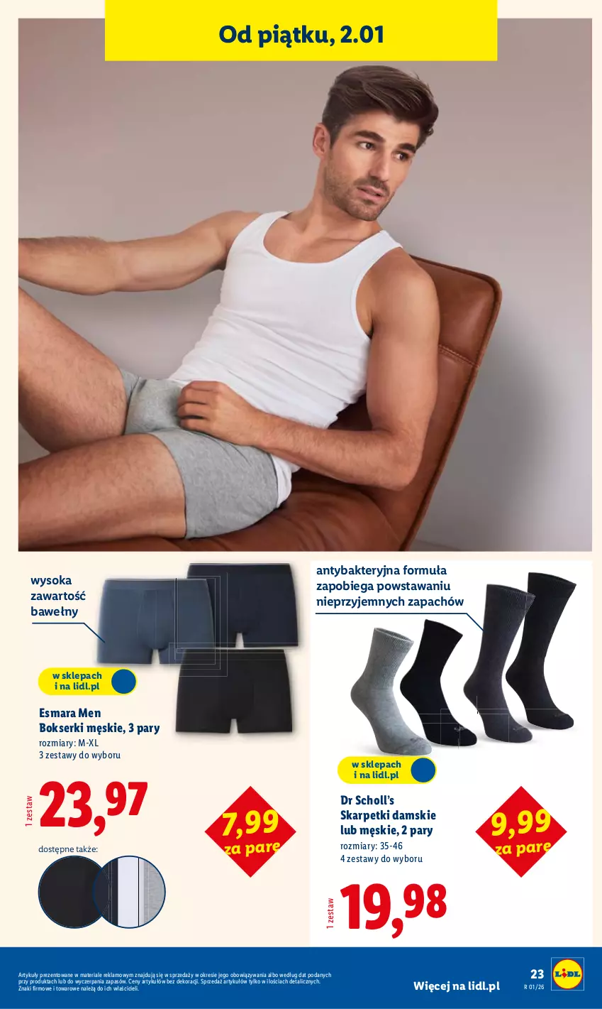 Gazetka promocyjna Lidl - GAZETKA - ważna 29.12.2025 do 03.01.2026 - strona 27 - produkty: Bokserki, Karp, Scholl, Ser, Skarpetki, Sok