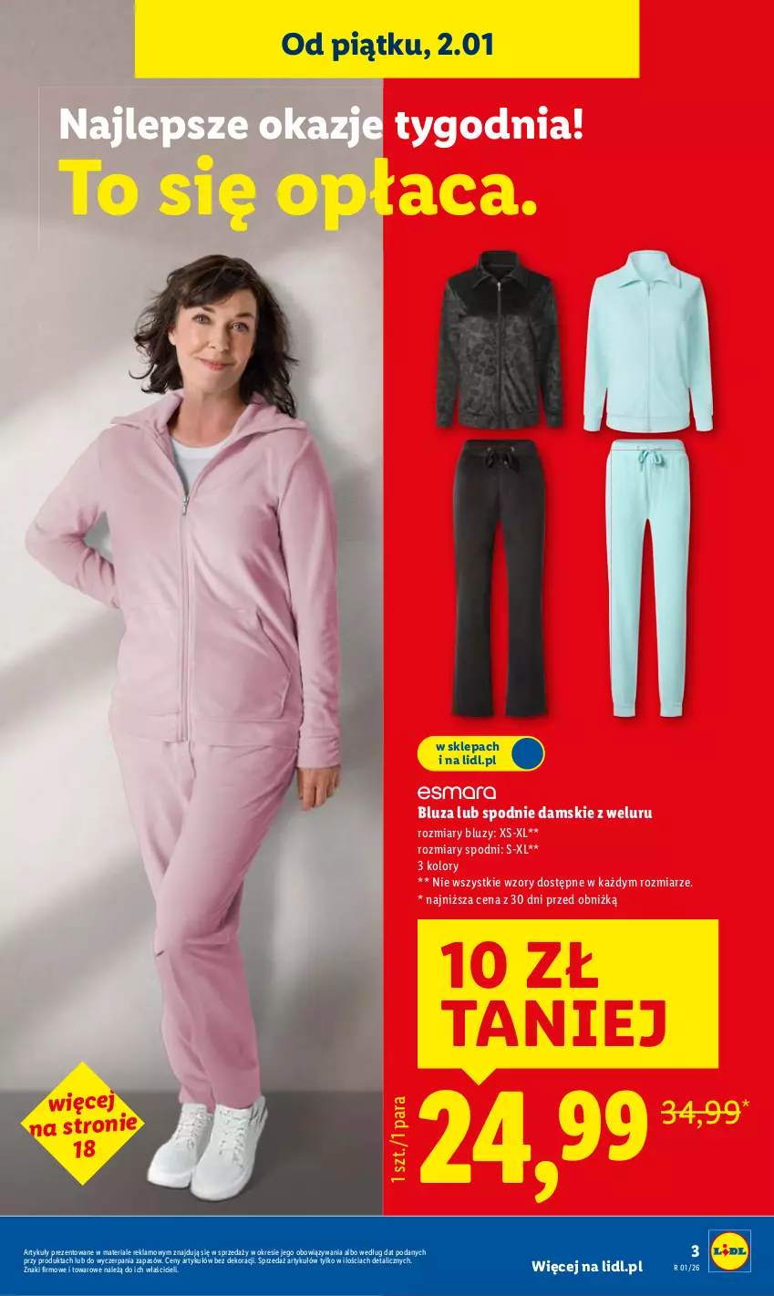 Gazetka promocyjna Lidl - GAZETKA - ważna 29.12.2025 do 03.01.2026 - strona 3 - produkty: Bluza, Spodnie