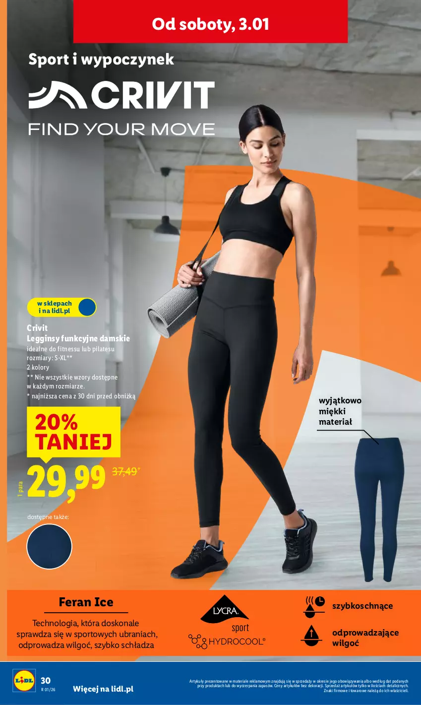 Gazetka promocyjna Lidl - GAZETKA - ważna 29.12.2025 do 03.01.2026 - strona 36 - produkty: Gin, Legginsy, LG, Por, Sport, Ubrania