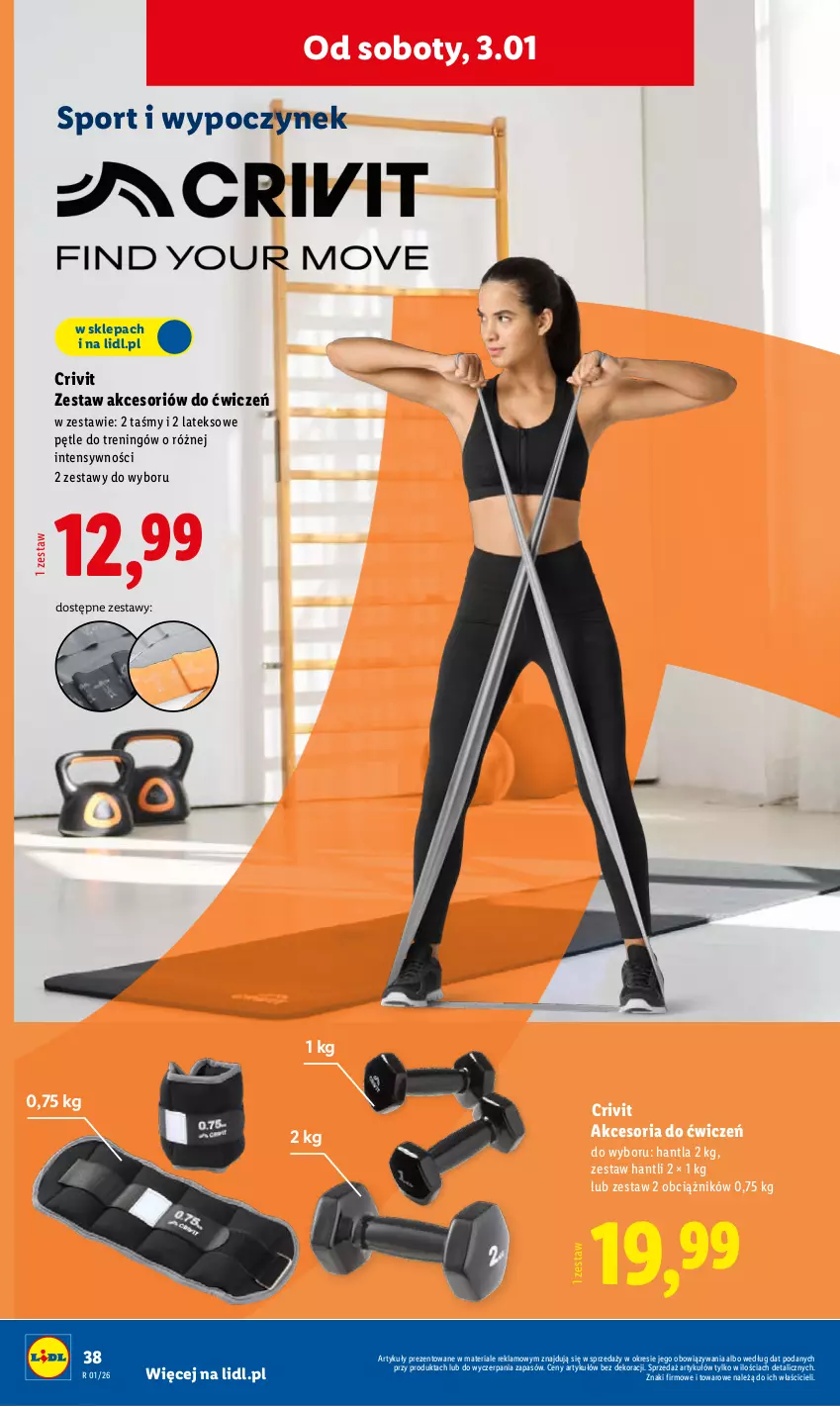 Gazetka promocyjna Lidl - GAZETKA - ważna 29.12.2025 do 03.01.2026 - strona 44 - produkty: Por, Sport, Zestaw hantli