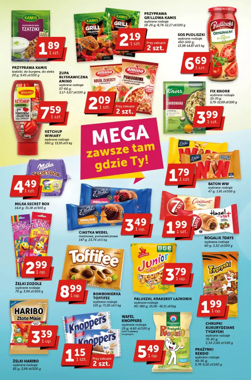 Gazetka promocyjna ABC - ważna 01.06 do 13.06.2023 - strona 3 - produkty: Baton, Burger, Ciastka, Grill, Haribo, Kamis, Ketchup, Knorr, LG, Milka, Pudliszki, Rosół, Stek, Winiary, Zupa