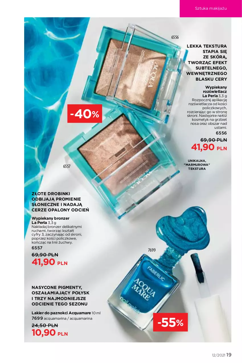 Gazetka promocyjna Faberlic - Gazetka - ważna 16.08 do 15.09.2021 - strona 19 - produkty: Bronzer, Cień, Lakier, Lakier do paznokci, Makijaż, Rozświetlacz